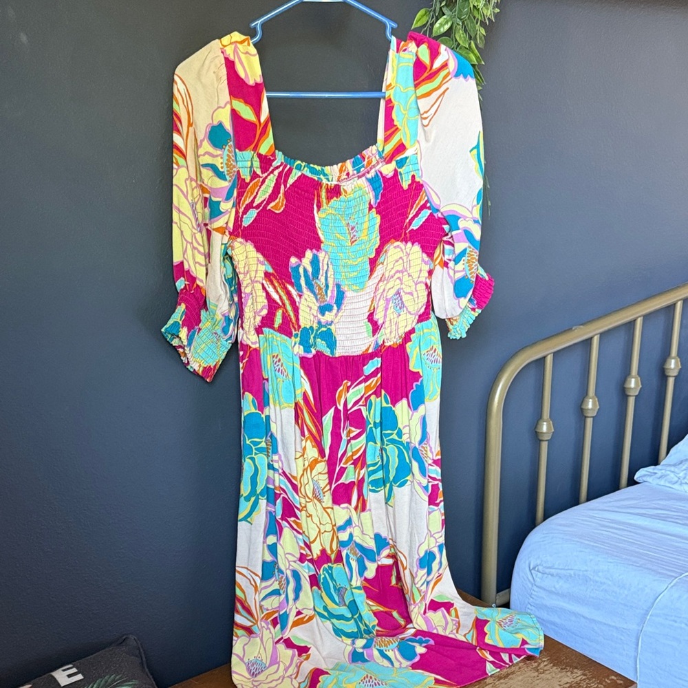 Vibrant Multicolor Long Sleeve Dress